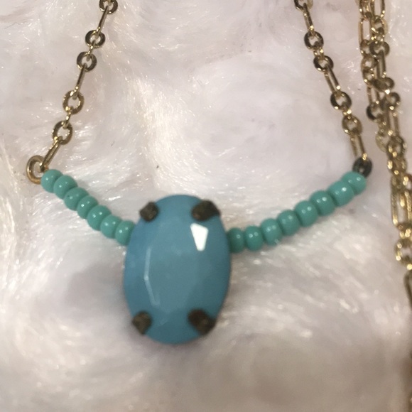 Vintage HANDMADE Turquoise bead NECKLACE and 3 METAL BANGLE BRACELETS - Picture 11 of 12